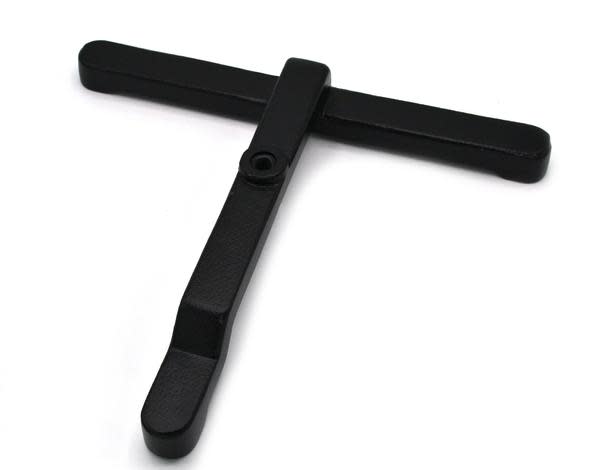 T-Shaped Nesting Support Base - 8.5"x7.5" Base -  Heavy Duty Cast Iron, Black - Eisco Labs