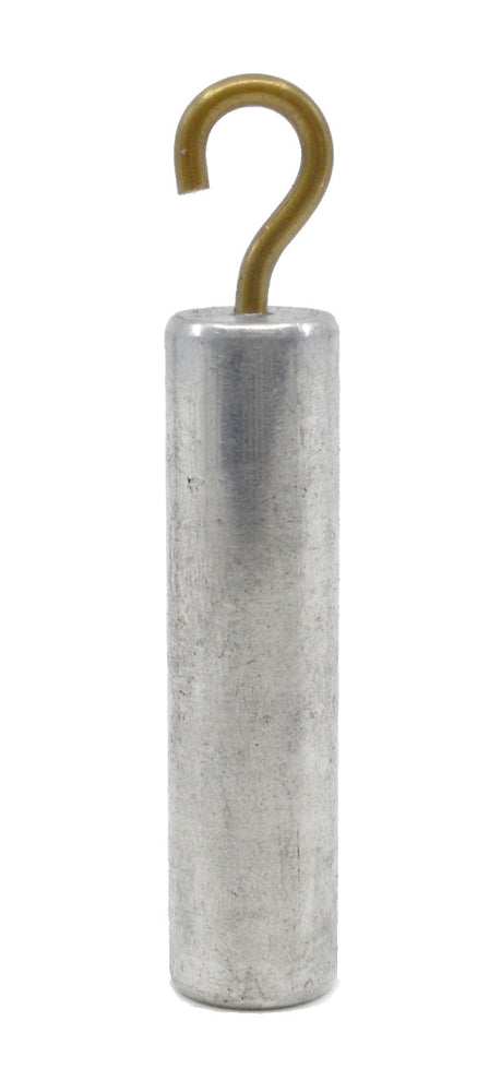 Hooked Aluminum Cylinder - Brass, Aluminum, Steel & Copper - 1.5 x 0.5"