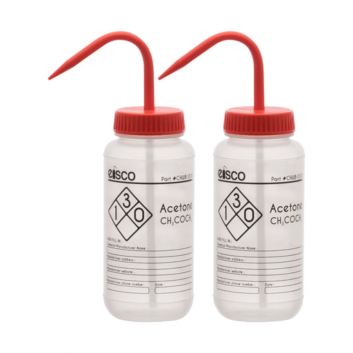 2PK Performance Plastic Wash Bottle, Acetone, 500 ml - Labeled (1 Color)