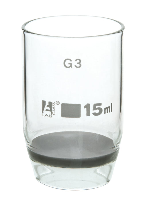 Gooch Crucible, 15ml - Sintered Disc, G-3 Porosity - Borosilicate Glass - Eisco Labs