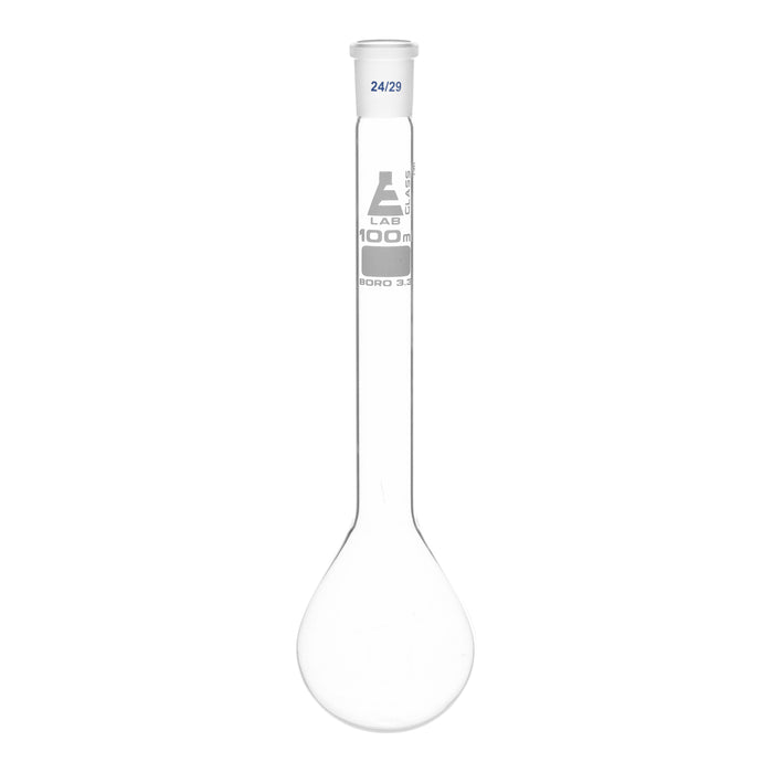 Kjeldahl Flask, 100mL - 24/29 Socket Size - Long Neck, Round Bottom - Borosilicate Glass