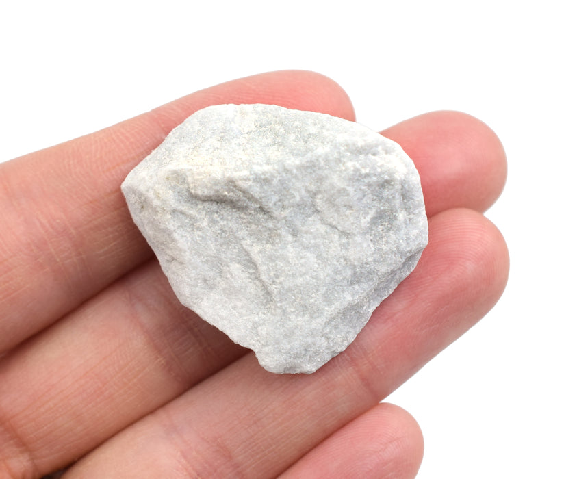 12 Pack - Coarse White Marble, Metamorphic Rock Specimens - Approx. 1"