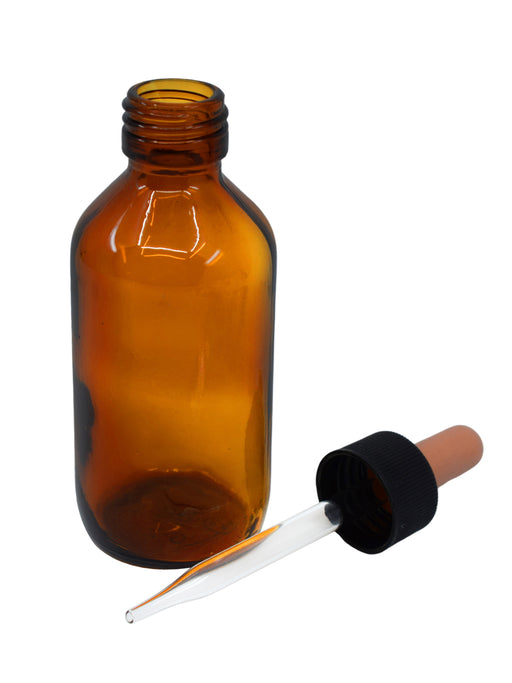 Dropping Bottle, 100ml (3.3oz) - Screw Cap with Glass Dropper - Soda Glass