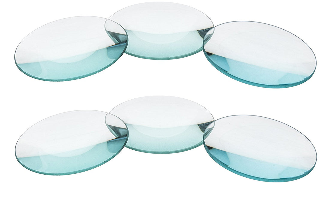 6pc Optical Lens Set, 2" - 200mm, 300mm, 500mm Focal Lengths - 3 Double Convex & 3 Double Concave, 2" (50mm) Diameter Lenses - Optically True Glass - Ground, Beveled Edges - Eisco Labs