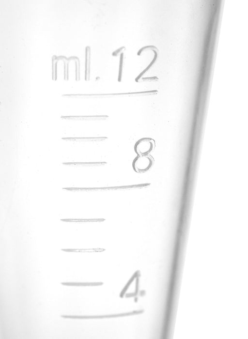 Conical Measure, 12ml - Polypropylene - Raised Graduations - Hexagonal Base