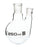Distilling Flask with 2 Parallel Necks, 100mL - Round Bottom - 24/29 Center Socket, 19/26 Side Socket - Borosilicate Glass