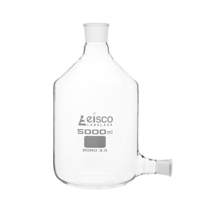Aspirator Bottle, 5000mL - 29/32 Outlet Socket - 34/35 Top Socket - Borosilicate Glass - Eisco Labs