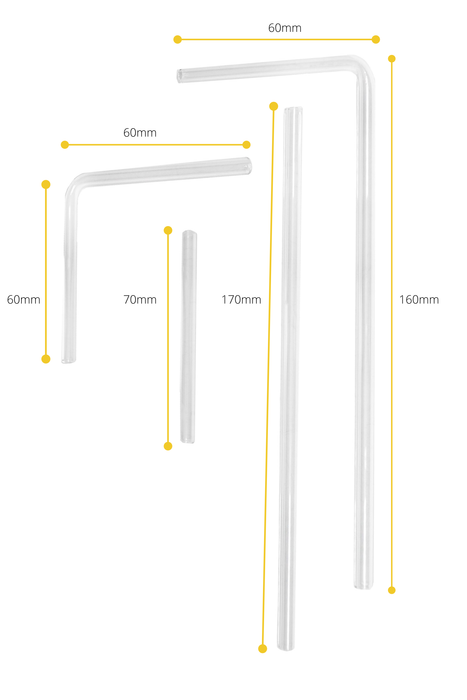 4 Piece Glass Delivery Tube Set - Variably Shaped - Borosilicate 3.3 Glass - Eisco Labs