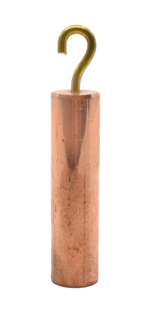 Hooked Copper Cylinder - Brass, Copper, Steel & Copper - 1.5 x 0.5"