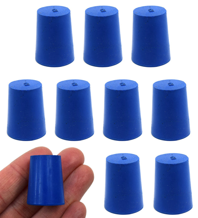 10PK Neoprene Stoppers, Solid - ASTM - Size: #2 - 16mm Bottom, 20mm Top, 25mm Length
