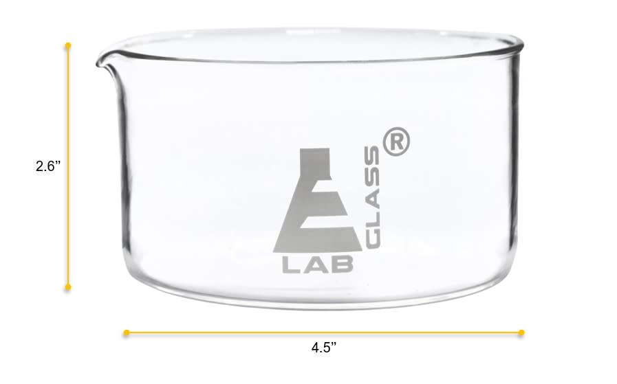 Crystallizing Dish, 500ml - Flat Bottom - Borosilicate Glass - Eisco Labs