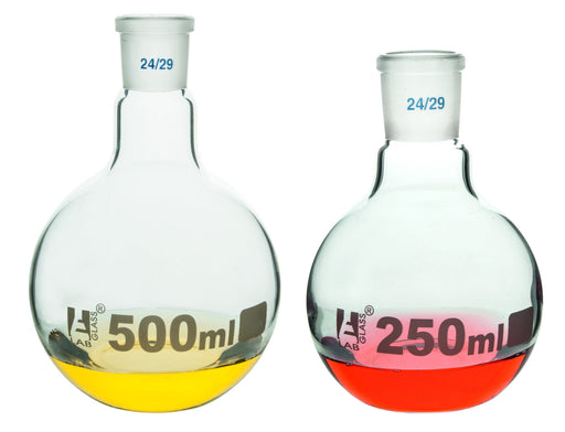 Florence Boiling Flask, 1000ml - 45/40 Joint, Interchangeable - Borosilicate Glass - Flat Bottom, Short Neck - Eisco Labs