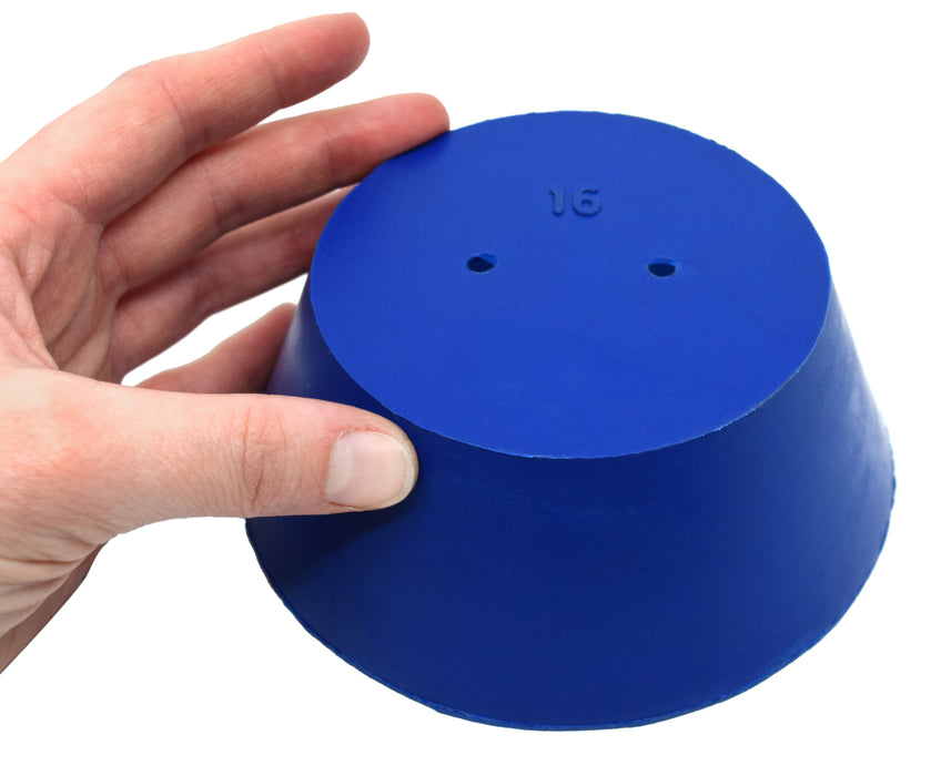 10PK Neoprene Stoppers, 2 Holes - ASTM - Size #16 - 90mm Bottom, 127mm Top, 50mm Length