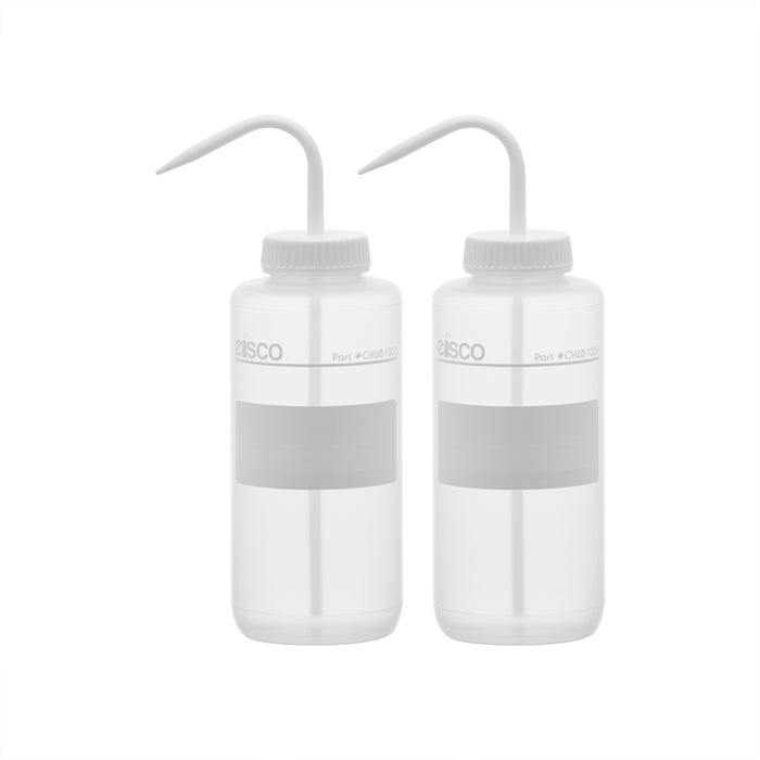 2PK Performance Plastic Wash Bottle, No Label, 1000 ml