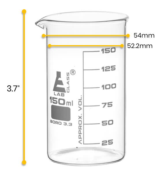 Beaker, 150ml - Tall Form - White Graduations
