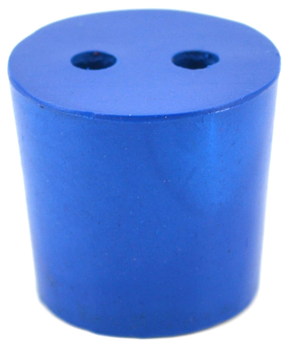 10PK Neoprene Stoppers, 2 Holes - ASTM - Size #5 - 23mm Bottom, 27mm Top, 25mm Length