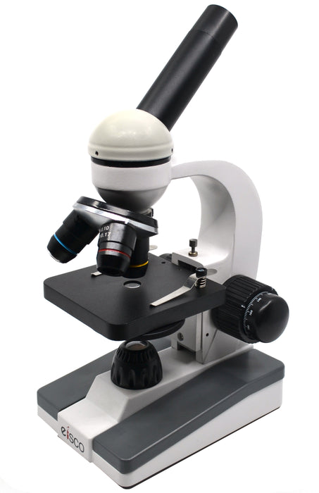 Monocular Microscope, Prime LED 101 - Adjustable LED Illumination - 360 Degree Rotatable Monocular Head - 4X, 10X, 40X Objectives - Eisco Labs