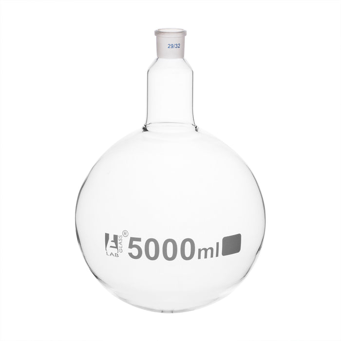 Florence Boiling Flask, 5000ml - 29/32 Interchangeable Joint - Borosilicate Glass - Round Bottom - Eisco Labs