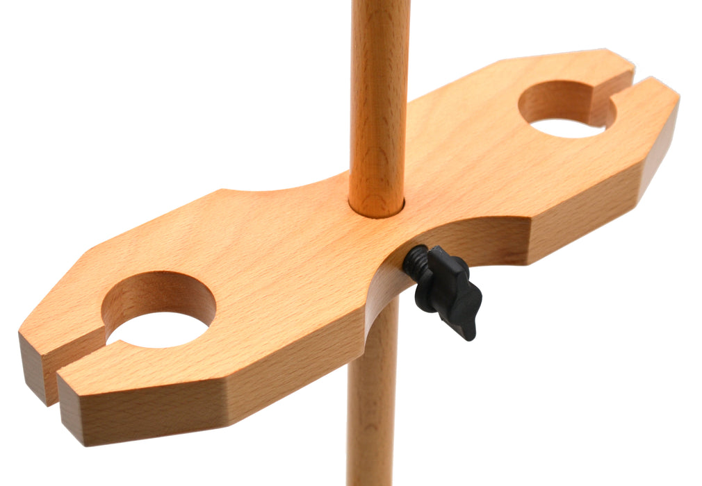 Adjustable Funnel Stand for 2 Funnels, Polished Wood, 1.5
