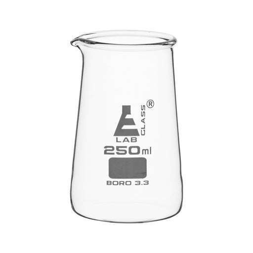 Conical Philips Beaker with Spout, 250mL - Borosilicate Glass (4.2" Tall, 2.6" Diameter) - Eisco Labs