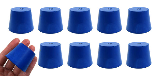 Neoprene Stoppers, Solid Blue - Size: 35mm Bottom, 45mm Top, 36mm Length - Pack of 10