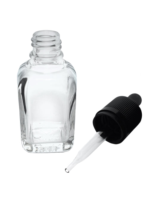 Heavy Duty Barnes Dropping Bottle, 30ml (1oz) - Screw Cap with 1ml Capacity Glass Dropper - Soda Glass