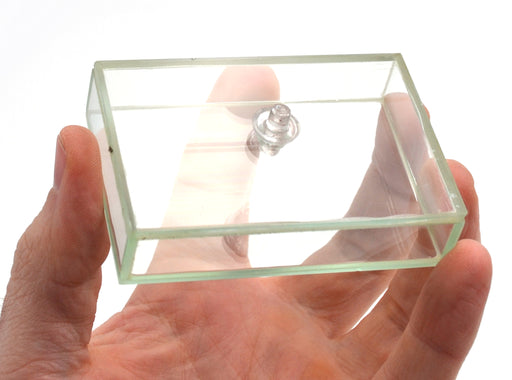 Hollow Glass Prism & Stopper, 3x2x0.7" - Great for Studying Snells Law of Refraction - Eisco Labs