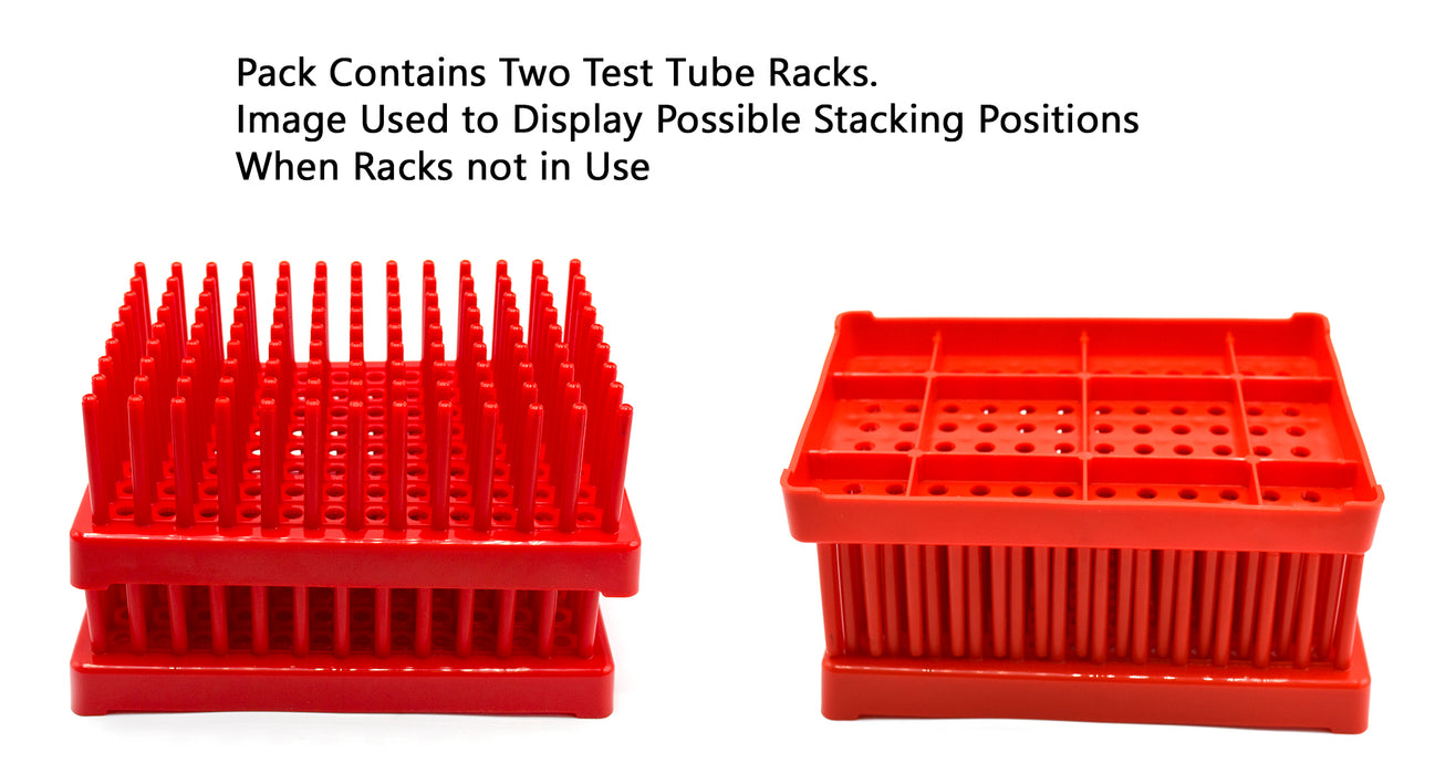 2-Pack Yellow Test Tube Racks – For 13mm Laboratory Test Tubes