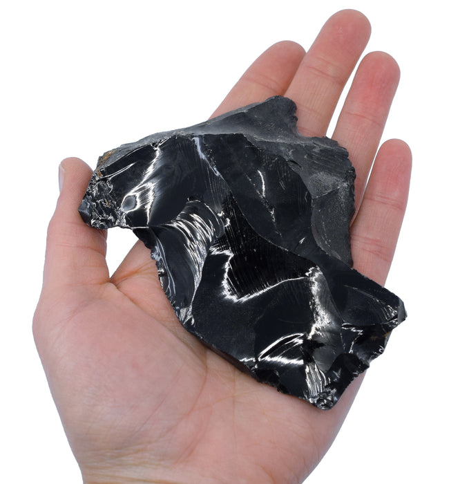 Raw Obsidian, Igneous Rock Specimen - Hand Sample - Approx. 3"