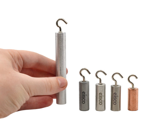 5-Piece Specific Gravity Cylinders with Hooks - Includes Copper, Tin, Aluminum, Zinc, Stainless Steel