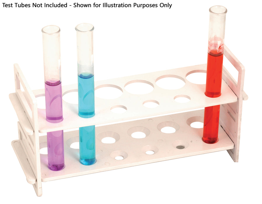 12 Hole Test Tube Stand - Holds (6) 30 mm Diameter and (6) 15 mm Diamater Test-Tubes, Stand is Made of Polythene - Eisco Labs
