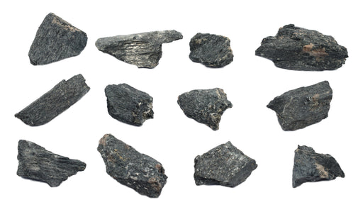 12 Pack - Raw Hornblende, Amphibole Mineral Specimens - Approx. 1"