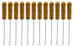 12PK Bristle Cleaning Brushes, 9.25" - Fan Shaped Ends - 1.25" Diameter