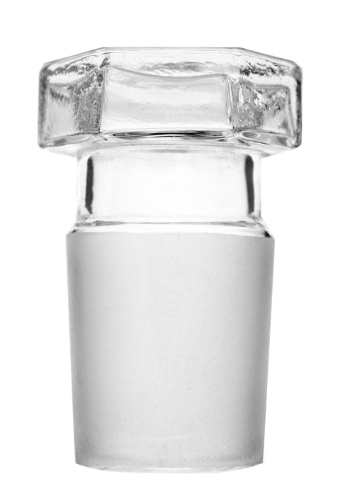 Hollow Stopper, Hexagonal Top - 29/32 Cone - Flat Bottom - Borosilicate Glass - Eisco Labs