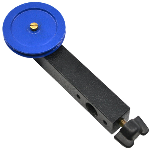 Aluminum Mounting Pulley, 2" Diameter (50mm), For Rods up to 13mm Diameter, Tapped Holes - Eisco Labs