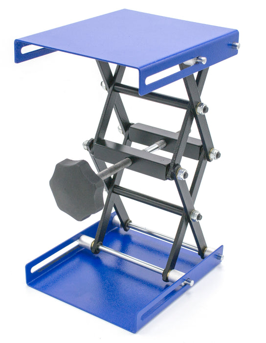 Heavy Duty Laboratory Scissor Jack - Steel Platform 6" by 5"- Max Height 9 5/8", Min Height 2 1/2" - Maximum Stable Weight 55lbs