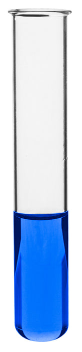 100PK Test Tubes, 50mL, 24x150mm - Rimmed - Light Wall, 1.2mm Thick - Borosilicate 3.3 Glass