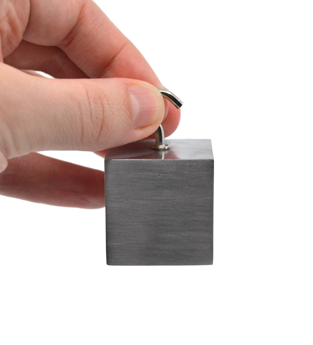 Density Cube with Hook, Iron (Fe) Metal - 1.2 Inch (32mm) Sides