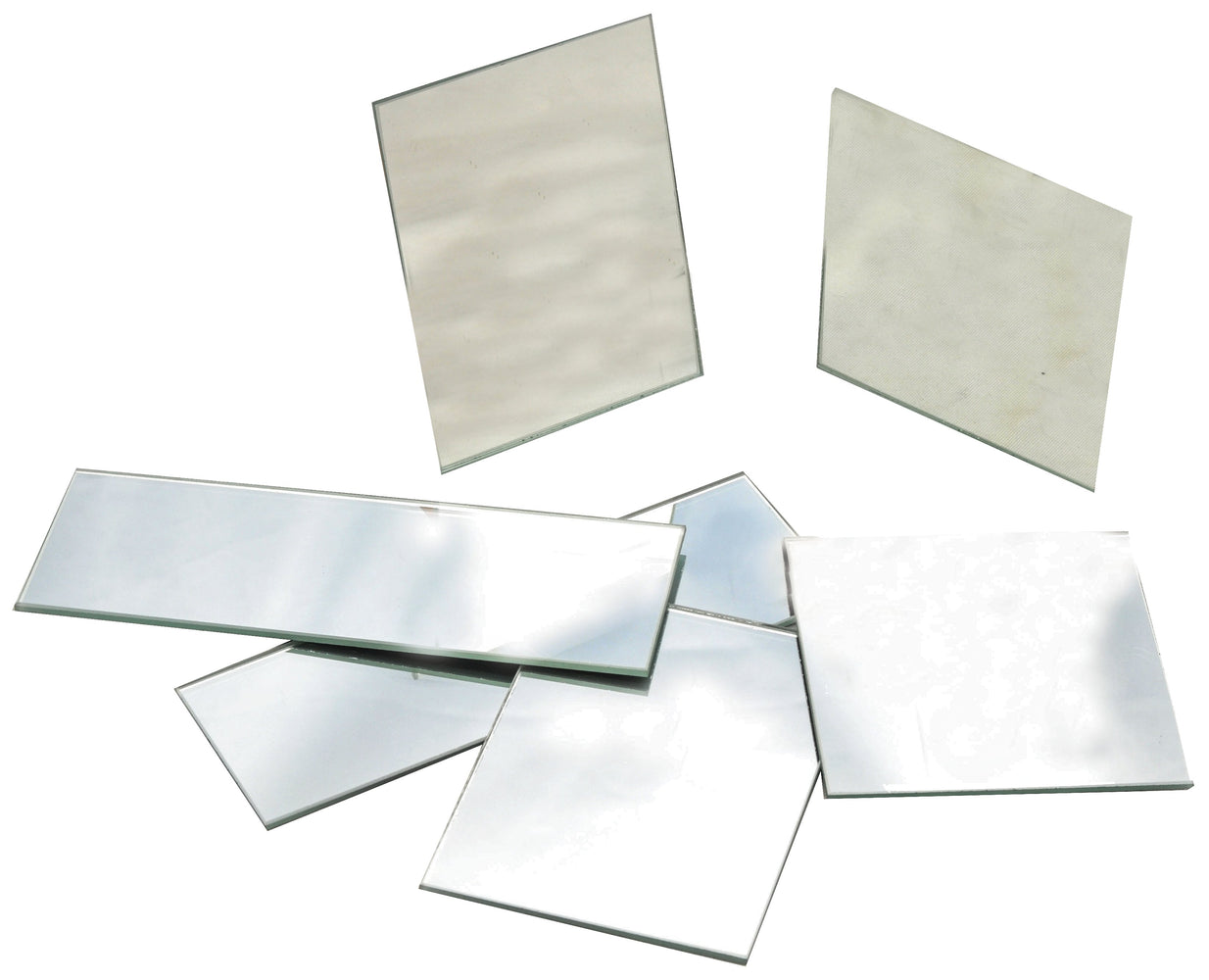 10 Pack Glass Plane Mirrors - Unmounted - 3"x2" approximate size - Eisco Labs