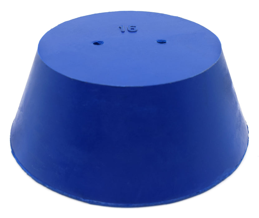 10PK Neoprene Stoppers, 2 Holes - ASTM - Size #16 - 90mm Bottom, 127mm Top, 50mm Length