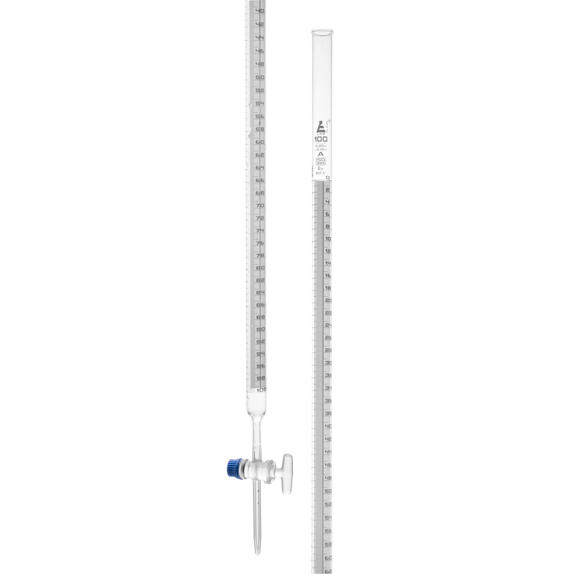 Schellbach Burette, 100mL Class A Glass Stopcock White Graduatio