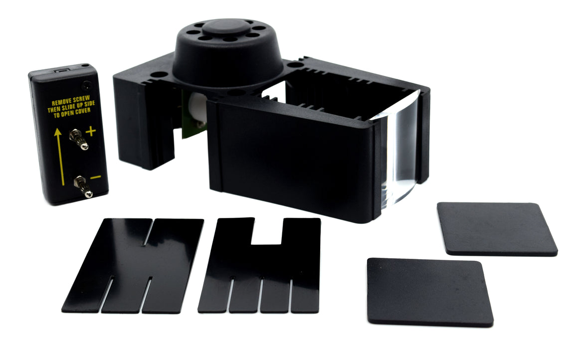 LED Ray Box, Battery Operated - Includes Slit Plates and Concave Lens - Seven Grooves for Lenses and Accessories - Eisco Labs