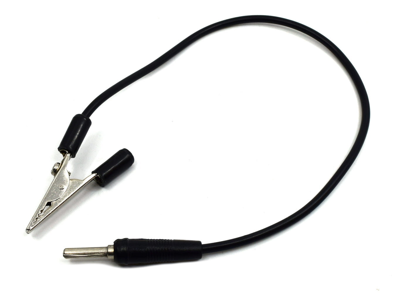 Connecting Lead, Black, 12" -Insulated - Alligator Clip, 4mm plug ends - Eisco Labs