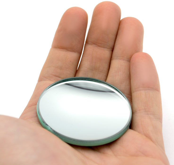 Concave Mirror, 2" (50mm) Diameter, 50mm Focal Length - Round - Glass - 3.3mm Thick Approx. - Eisco Labs