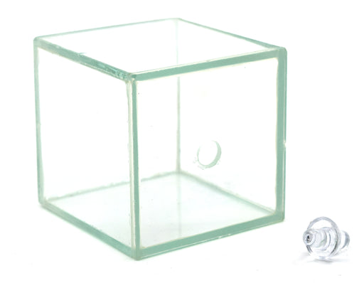 Hollow Glass Prism & Stopper, 2x2x2" - Great for Studying Snells Law of Refraction - Eisco Labs
