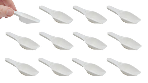 12PK Scoops, 5ml (0.16oz) - Polypropylene - Flat Bottom, Excellent for Measuring & Weighing