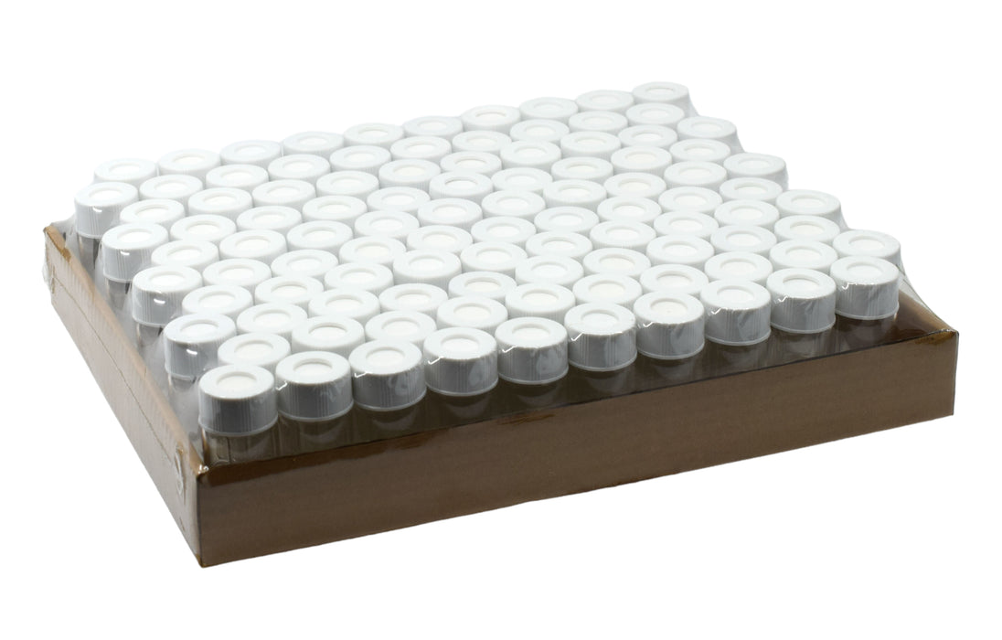 VOA/TOC Clear Vials, 20mL, 100/PK - Borosilicate Glass - ASTM/USP Type I, Class B - PTFE Septa