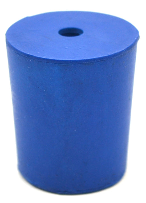 Neoprene Stoppers, 1 Hole - Blue - Size: 21mm Bottom, 24mm Top, 28mm Length - Pack of 10