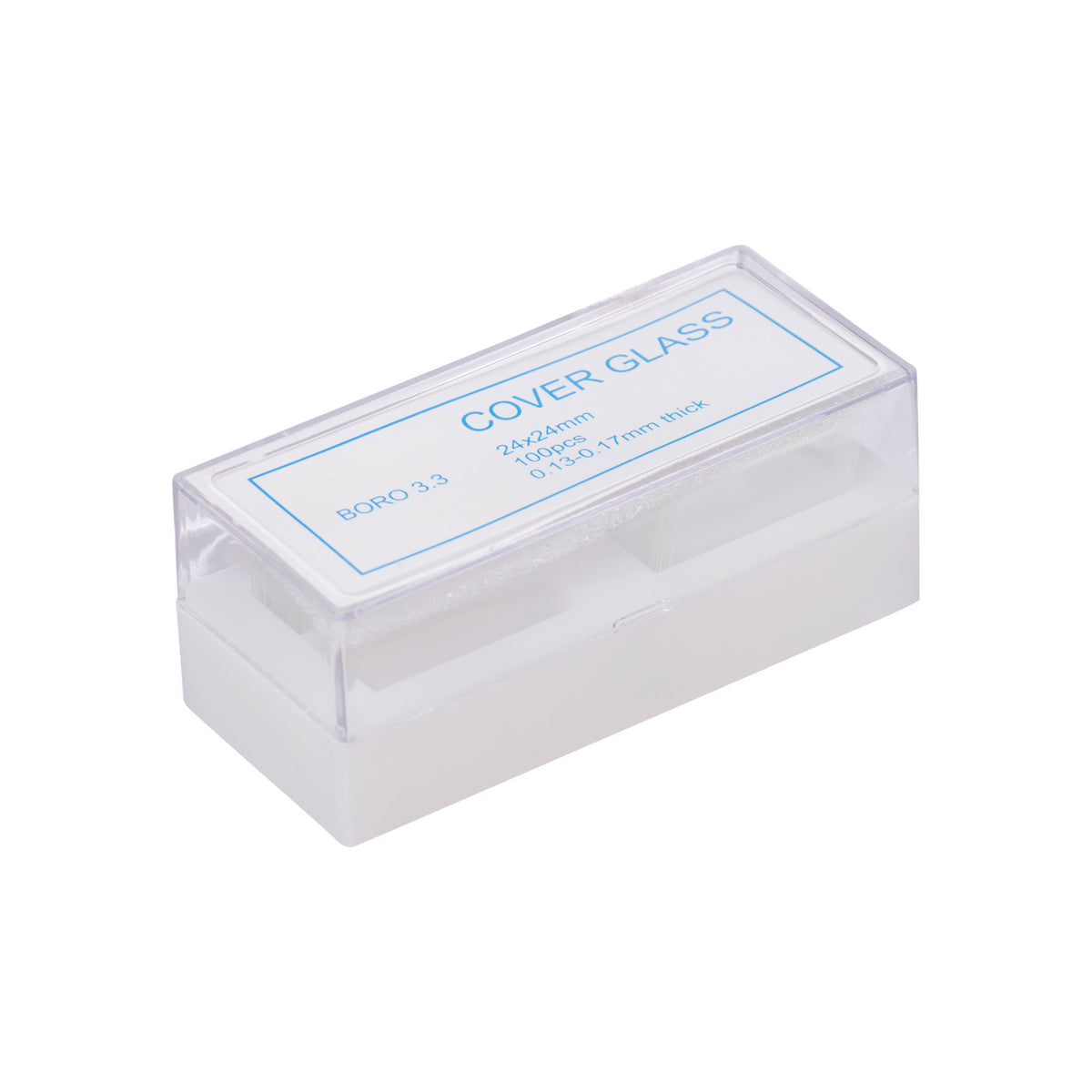 100pcs Premium Glass Coverslips, Square 24x24mm Thickness 0.130.17m