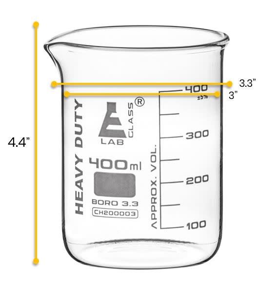 Uxcell 250ml Low Form Glass Beaker, 3.3 Borosilicate Graduated Lab  Measuring Cups - Walmart.com